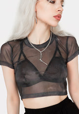 Tempest Mesh Kurz Top