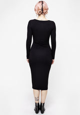 Roxanne Cut Out Ribbed Bodycon Midi Dress