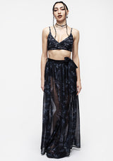 Bracken Transparent Chiffon Krawatte Taille Maxi Rock