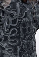 Serpente Druck Mesh Körperbetont Midi Kleid