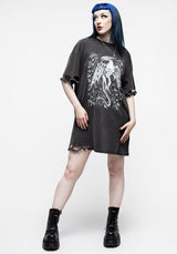 Kilgharrah Unisex Abgenutzt Säure Washed T-Shirt Kleid