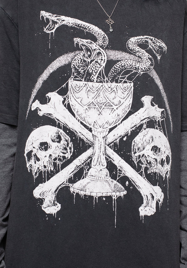 Temptation Schlangen Unisex Gelagert Abgenutzt Lang Ärmel T-Shirt