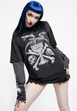 Temptation Schlangen Unisex Gelagert Abgenutzt Lang Ärmel T-Shirt