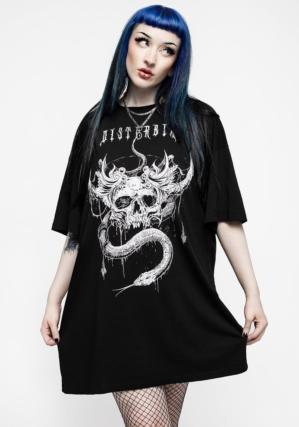 Temptation Snakes Oversized Tee Dress – Disturbia