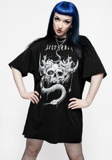Temptation Schlangen Oversize T-Shirt Kleid