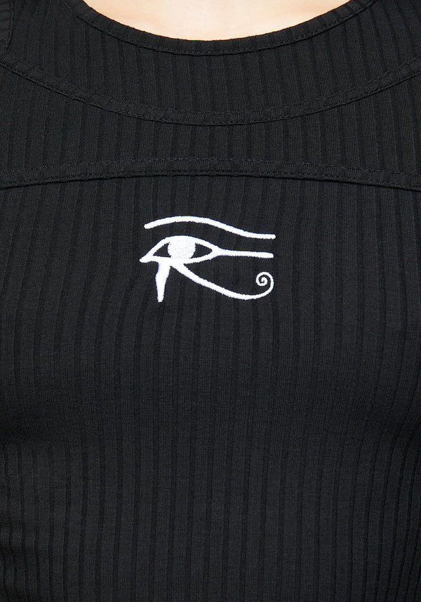 Eye Von Horus Rippe Schnitt Raus Lang Ärmel