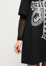 Stigmata Gelagert Netzstrumpf Ärmel T-Shirt Kleid