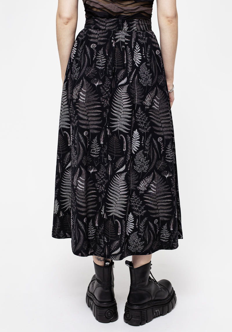 Maidenhair Knopf Hoch Midi Rock