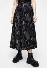Maidenhair Knopf Hoch Midi Rock