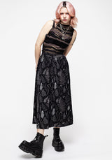 Maidenhair Knopf Hoch Midi Rock