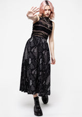 Maidenhair Knopf Hoch Midi Rock