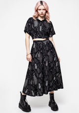 Maidenhair Knopf Hoch Midi Rock