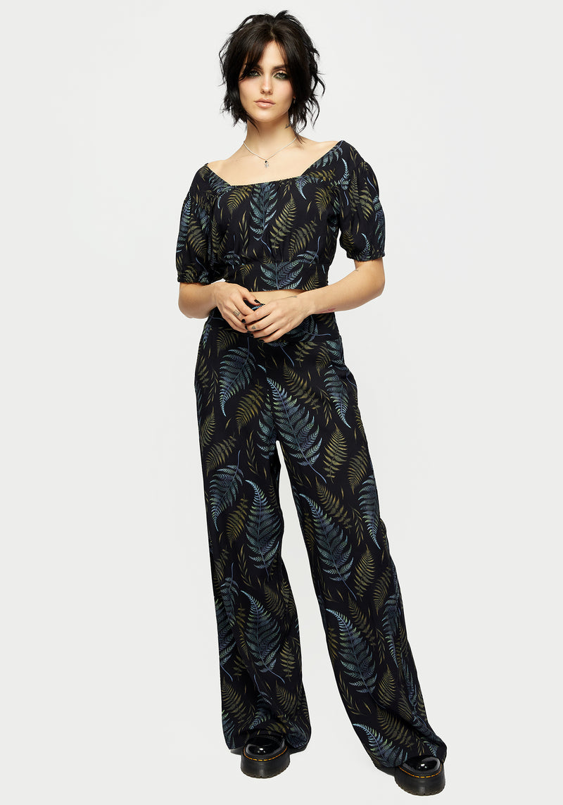 Frond Druck Kurz Top