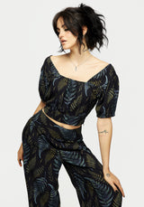 Frond Druck Kurz Top