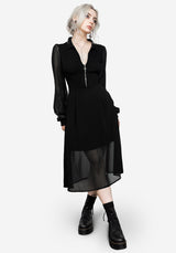 Nancy Transparent Midi Hemd Kleid