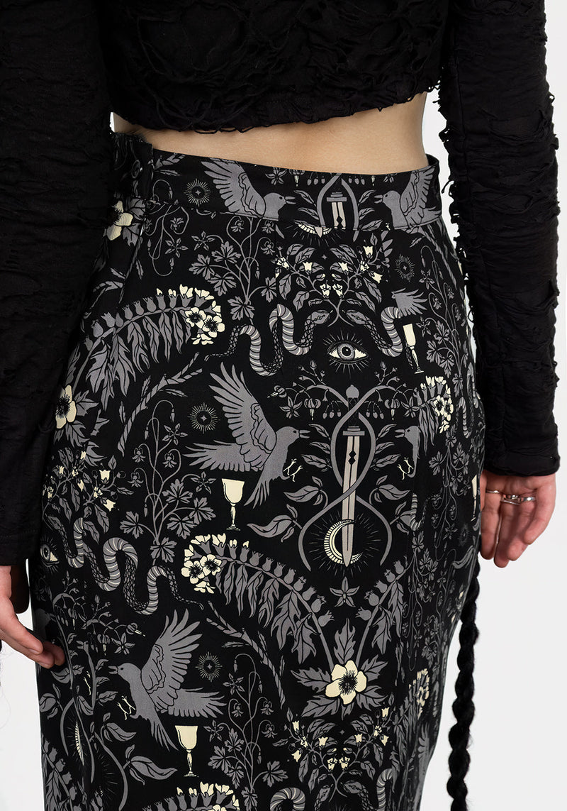 Hecate's Garden Split Midi Skirt