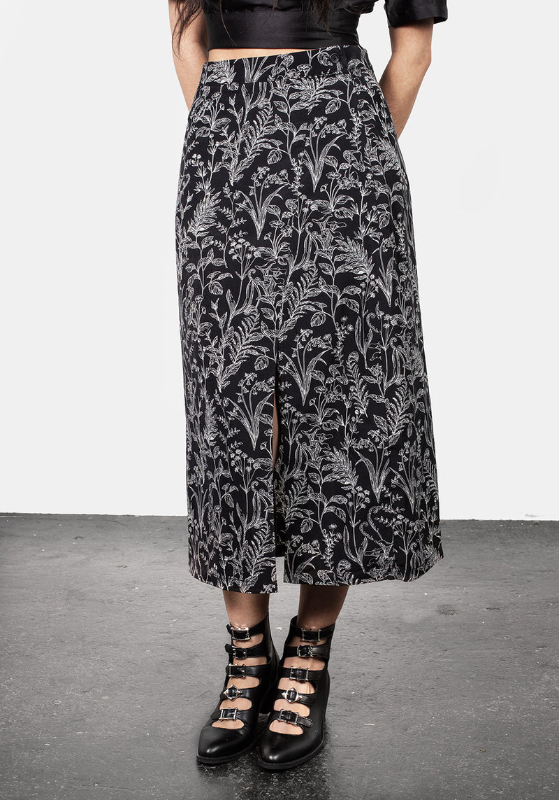 Siofra Mock Wrap Floral Print Skirt