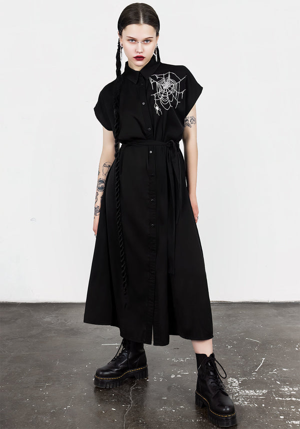 Widow Locker Midi Hemd Kleid