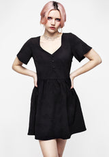 Medea Knopf Jacquard Blumenmuster Mini Kleid