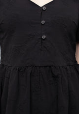 Medea Knopf Jacquard Blumenmuster Mini Kleid