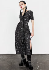 Stellaluna V Hals Knopf Kurz Ärmel Midaxi-Kleid Kleid