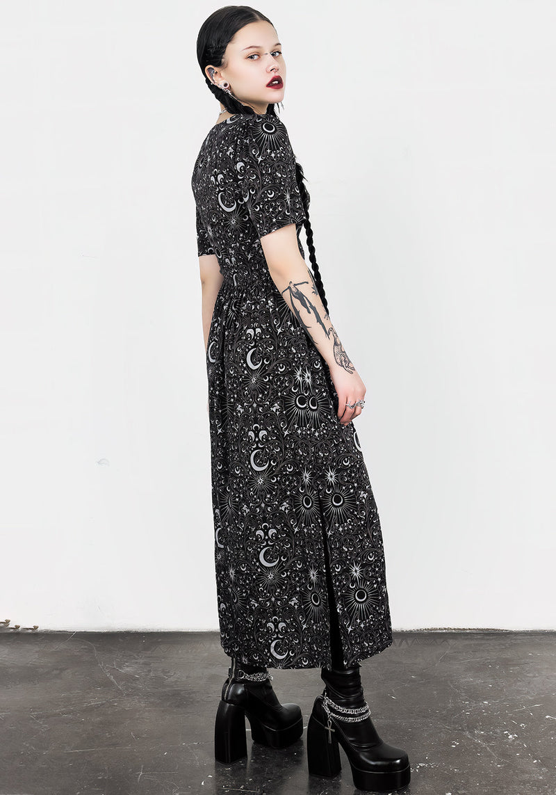 Stellaluna V Hals Knopf Kurz Ärmel Midaxi-Kleid Kleid