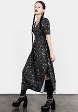 Stellaluna V Hals Knopf Kurz Ärmel Midaxi-Kleid Kleid