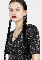 Stellaluna V Hals Knopf Kurz Ärmel Midaxi-Kleid Kleid