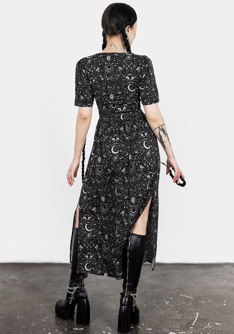 Stellaluna V Hals Knopf Kurz Ärmel Midaxi-Kleid Kleid