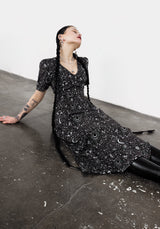 Stellaluna V Hals Knopf Kurz Ärmel Midaxi-Kleid Kleid