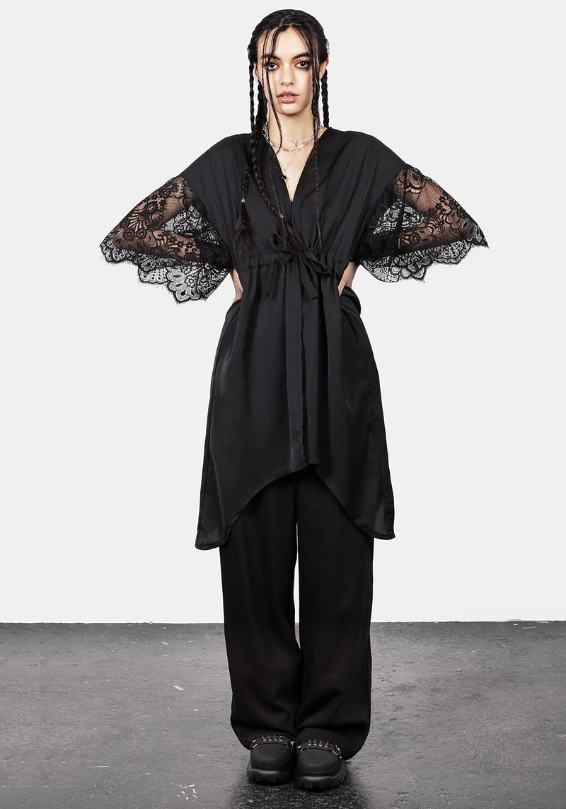 Departed Spitze Ärmel Kimono