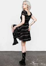 Distortion Kurz Ärmel Mini Skater Kleid