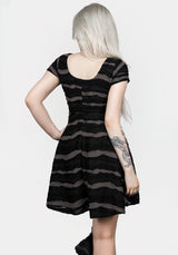 Distortion Kurz Ärmel Mini Skater Kleid