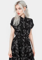 Bracken Krawatte Taille Midi Hemd Kleid