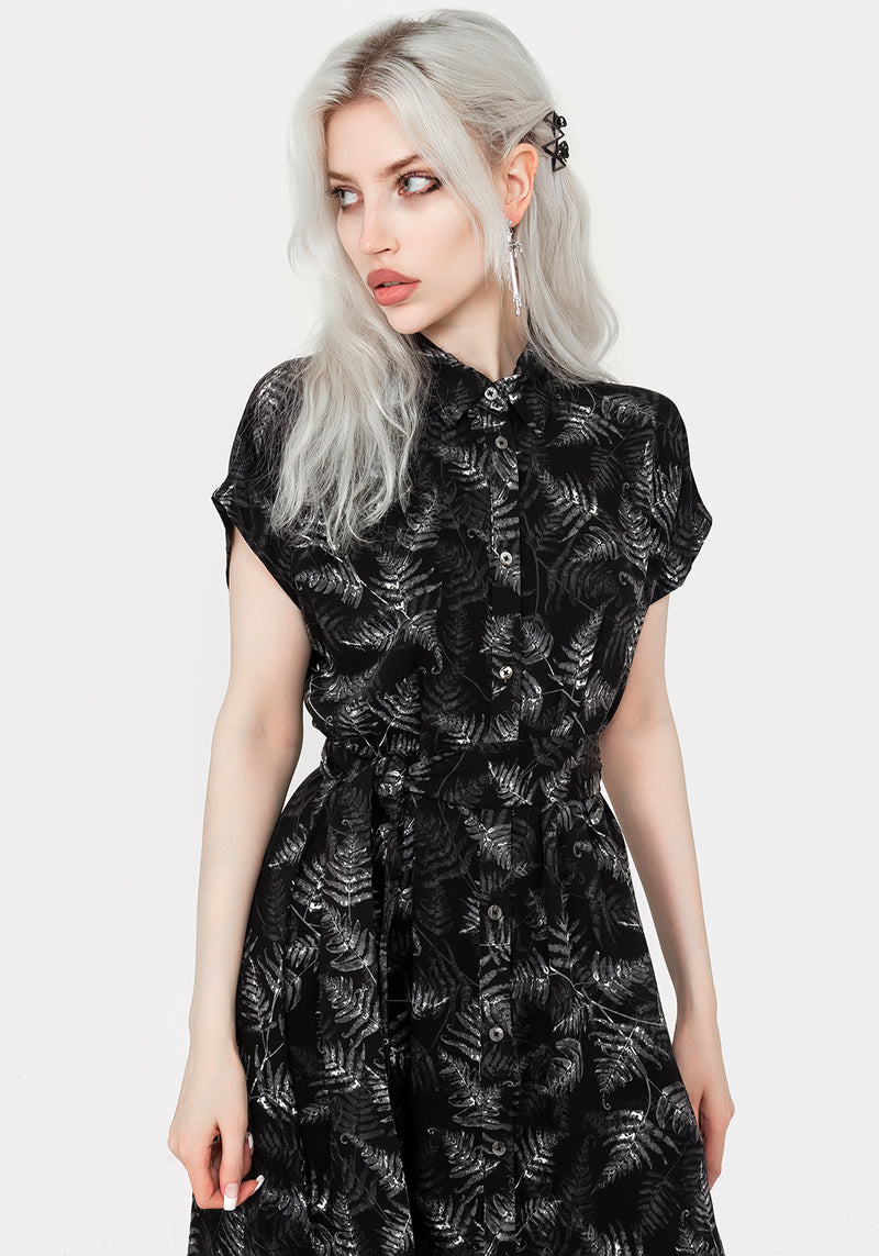 Bracken Krawatte Taille Midi Hemd Kleid