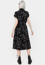 Bracken Krawatte Taille Midi Hemd Kleid