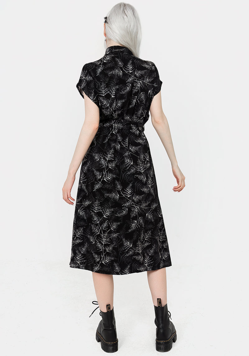Bracken Krawatte Taille Midi Hemd Kleid