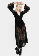 Morella Transparent Schädel Spitze Body Midaxi-Kleid Kleid