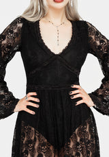 Morella Transparent Schädel Spitze Body Midaxi-Kleid Kleid