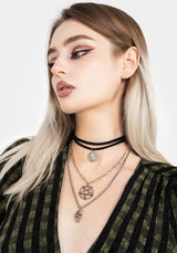 Triune 3 Gelagert Halskette Pentagramm Und Kristall