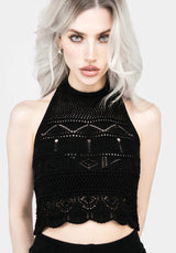 Hooked Pointelle Neckholder Kurz Top