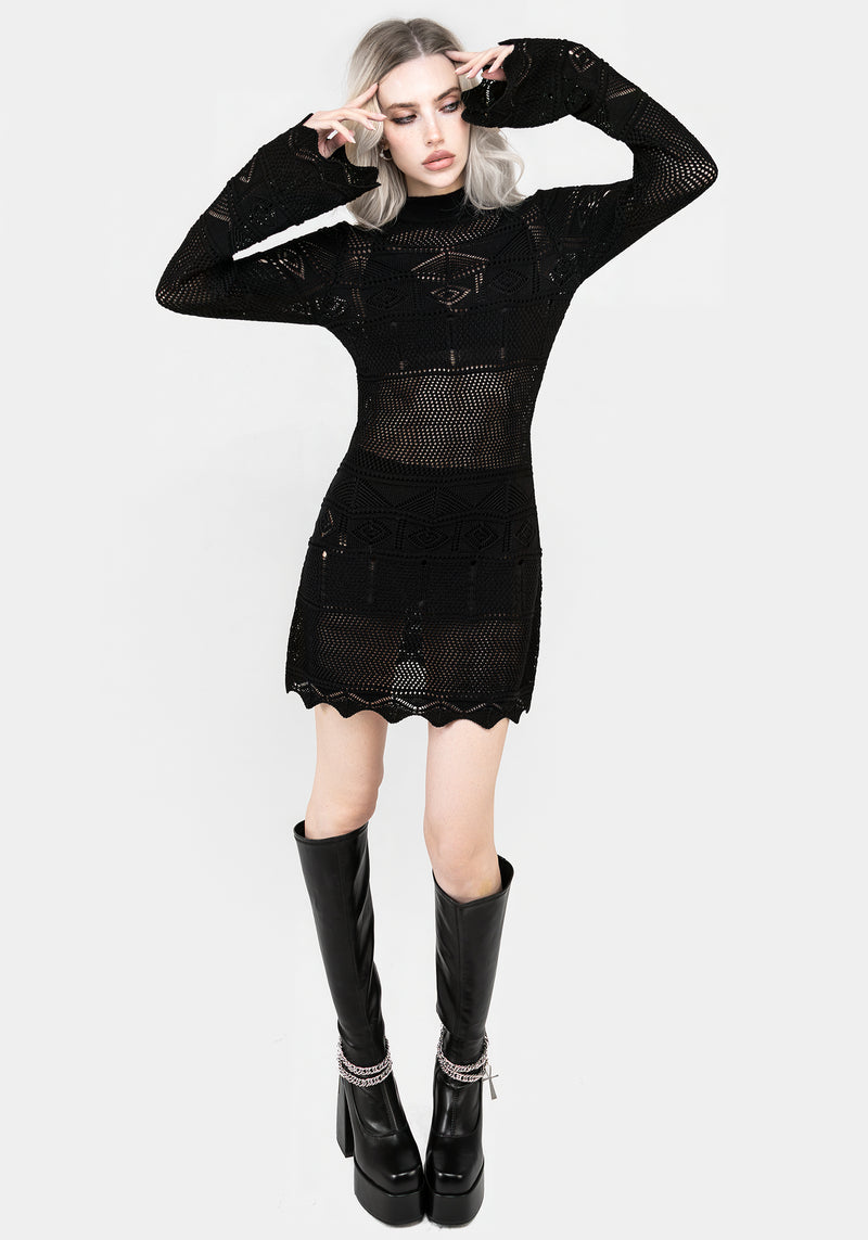 Entice Pointelle Mini Kleid