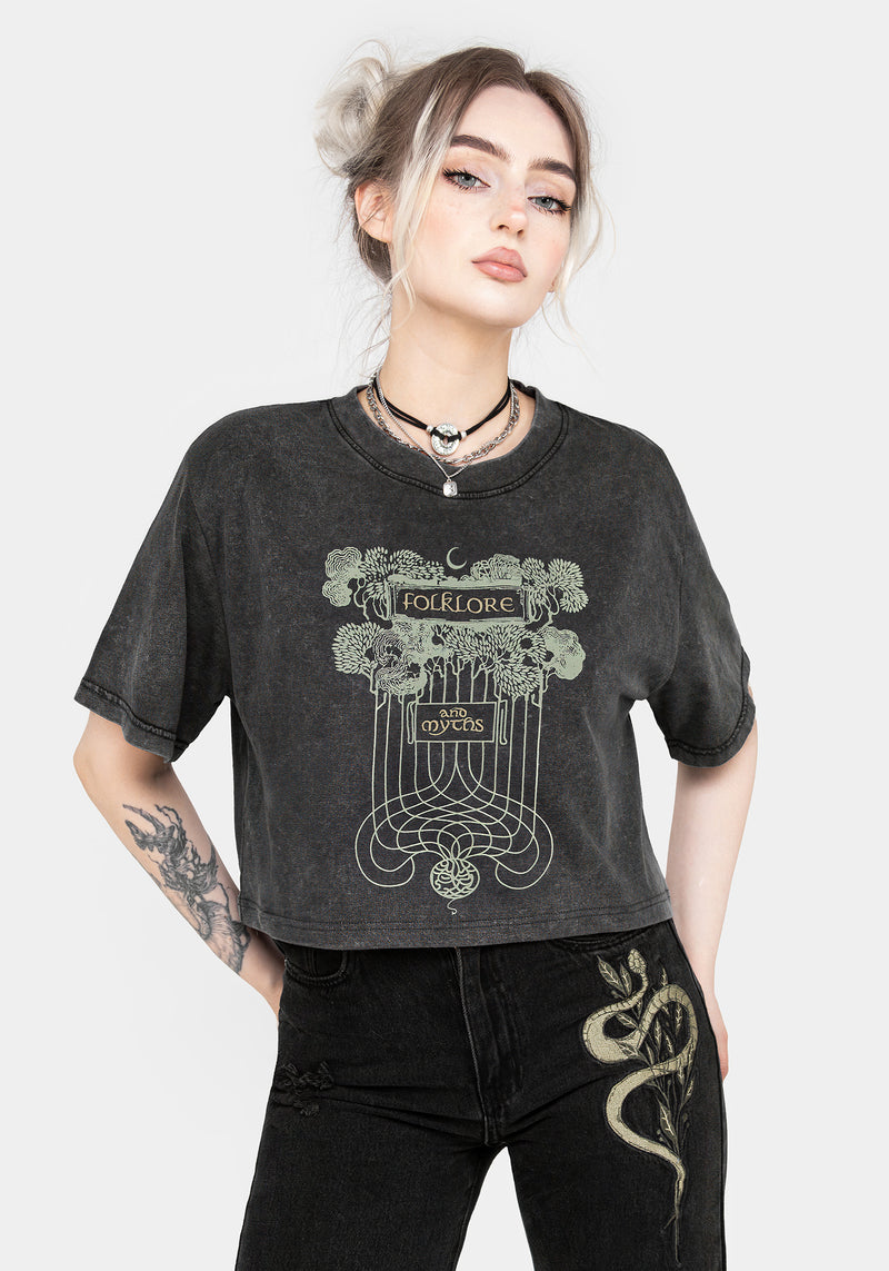 Folklore Kastenförmig Kurz T-Shirt