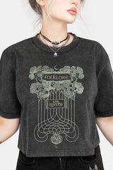 Folklore Kastenförmig Kurz T-Shirt