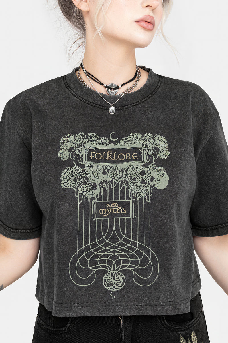 Folklore Kastenförmig Kurz T-Shirt