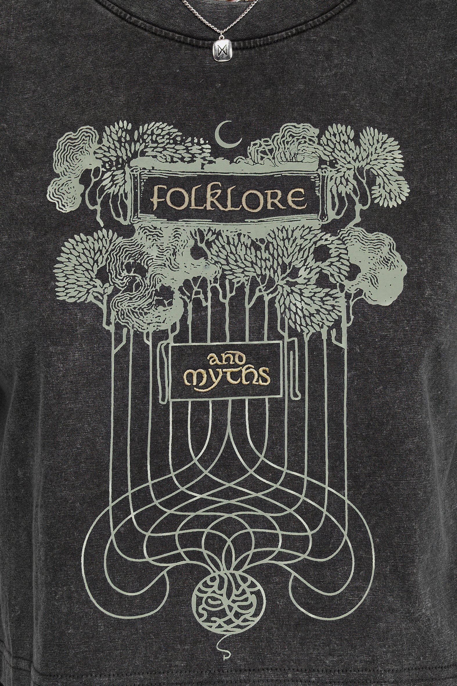 Folklore Kastenförmig Kurz T-Shirt