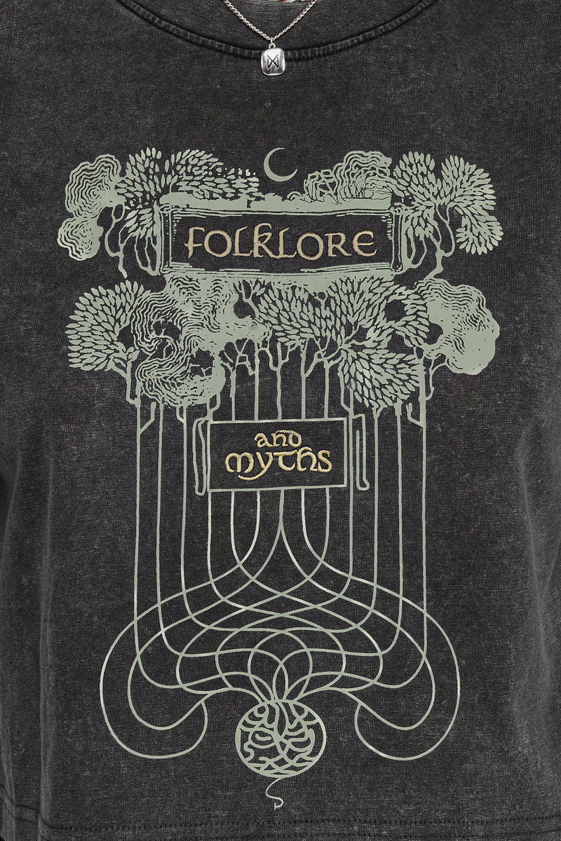 Folklore Kastenförmig Kurz T-Shirt