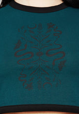 Dominion Snake Print Crop Baby Tee