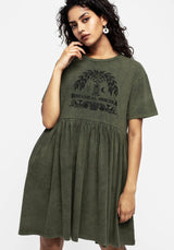Obscura Grafik Druck Mini Skater Kleid