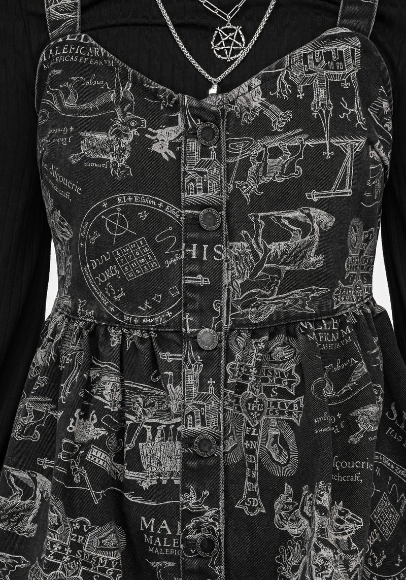 Heresy Button Up Mini Apron Dress